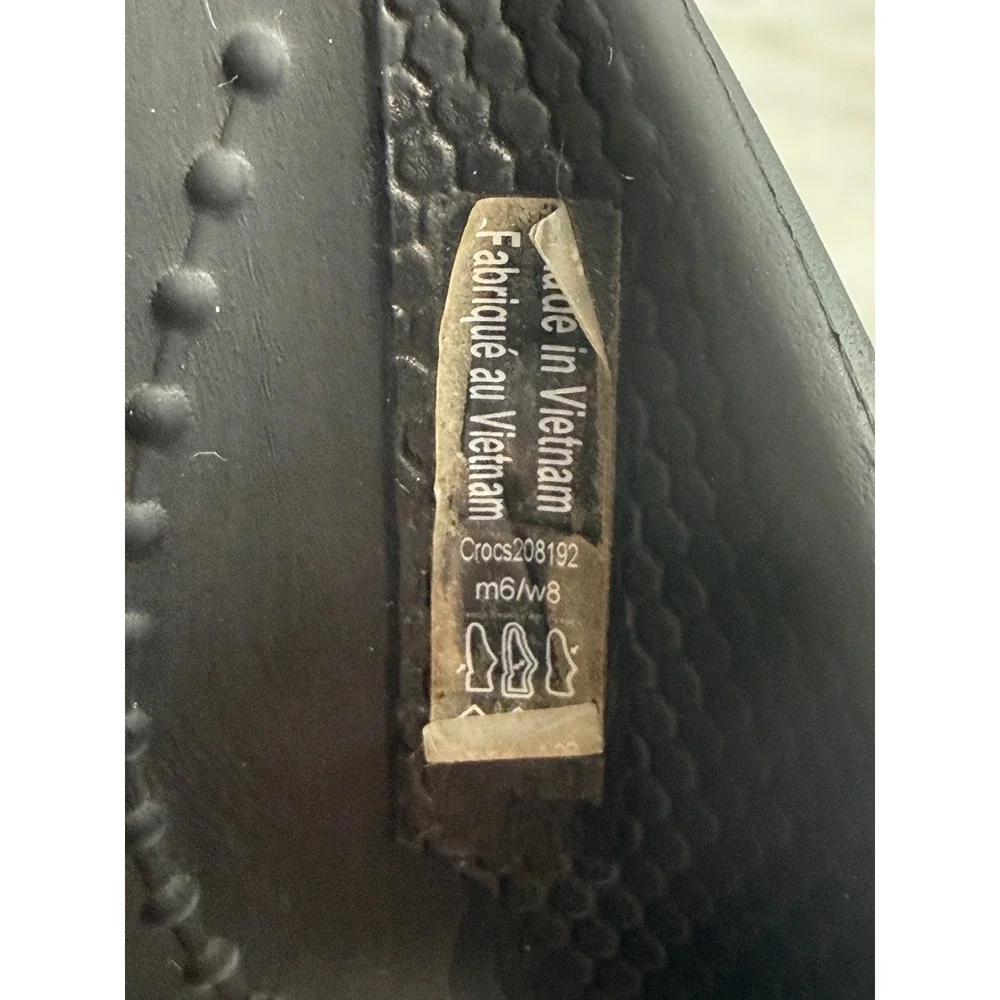 Crocs Athens Flip Flops Black Unisex Mens 6 Womens 8 Comfort Sandals 208192